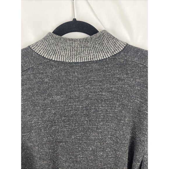 Theory Gray 100 Per-Cent Merino Wool Mockneck Sweater Mens Size L - Picture 7 of 9